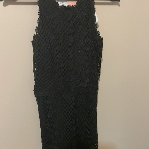 Alice McCall Black Boogie Nights Cropped Metallic Sleeveless Crocheted Jumpsuit - Picture 6 of 9